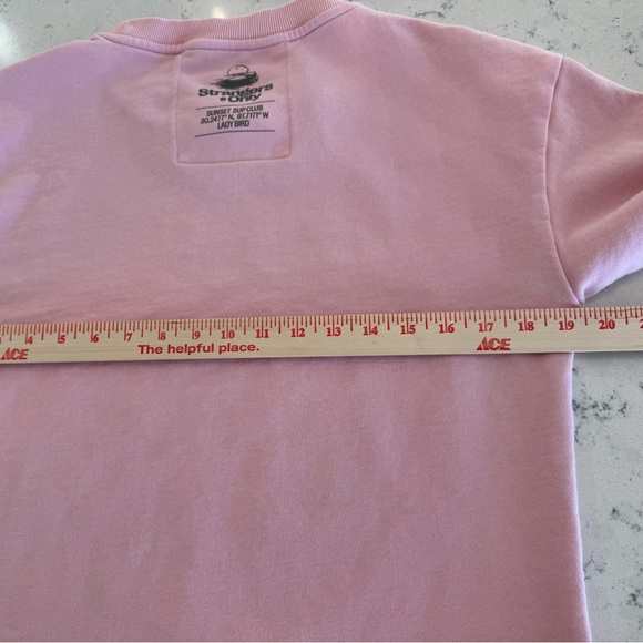 Strangers*Only SUP CLUB CREWNECK Pink 100% French Terry Cotton Sz L - Picture 10 of 13